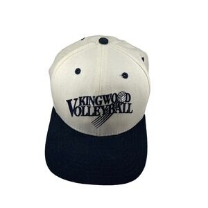 Vtg KINGWOOD HIGH SCHOOL Volleyball White Blue Snapback Embroidered Hat Texas